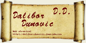 Dalibor Dunović vizit kartica